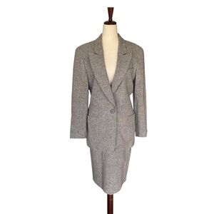 Vintage 80s Basile 2 pc Wool Suit Blazer Jacket Skirt Armani Italy NWT sz 42 S